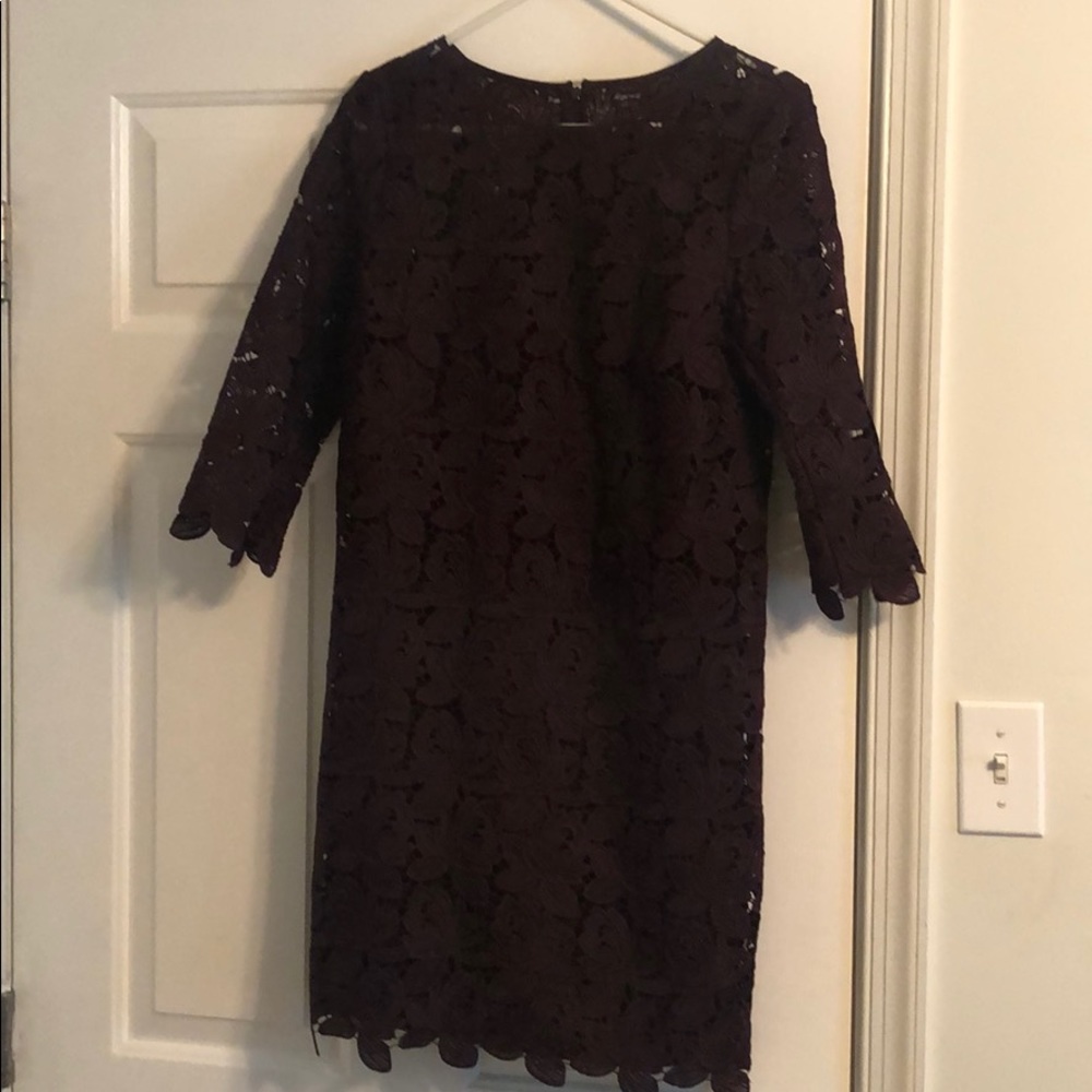 LOFT Deep purple, lace dress